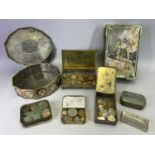 VINTAGE & LATER BRITISH & CONTINENTAL COINAGE - contained within four various vintage tins, along