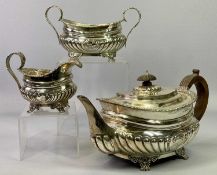 3 PIECE SOLID SILVER TEA SERVICE - London 1902 and 1904, Maker C S Harris & Sons Ltd, consisting