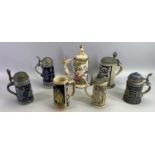 COLLECTION OF BEER STEINS