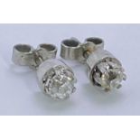 9CT WHITE GOLD & DIAMOND EARRINGS, A PAIR - approx 0.2 of a carat each, 1.1grms total