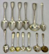 VARIOUS SILVER SPOONS (13) - Georgian, Victorian and later including twelve fully hallmarked and one