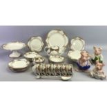 CROWN DUCAL ORANGE TREE PATTERN TEA SERVICE, approximately 34 pieces with three Wade Nat West pig