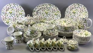 QUEEN'S WARE COUNTRY MEADOW DINNER AND TEA SERVICE, approximately 66 pieces.