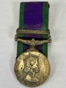 ELIZABETH II GSM NORTHERN IRELAND CAMPAIGN MEDAL - awarded to 25121149 FUS P A Roberts Royal Welsh