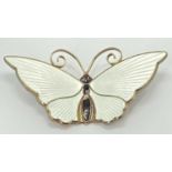 DAVID ANDERSEN NORWAY STERLING SILVER & ENAMEL BUTTERFLY BROOCH