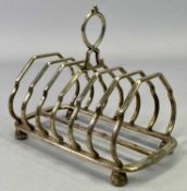 LONDON SILVER 6 SECTION TOAST RACK - dated 1890, Maker Henry Wilkinson & Co, 7.4ozt, 11cms overall