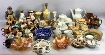 MIXED TEAWARE & DECORATIVE POTTERY & GLASSWARE COLLECTION - to include a quantity of Toby and