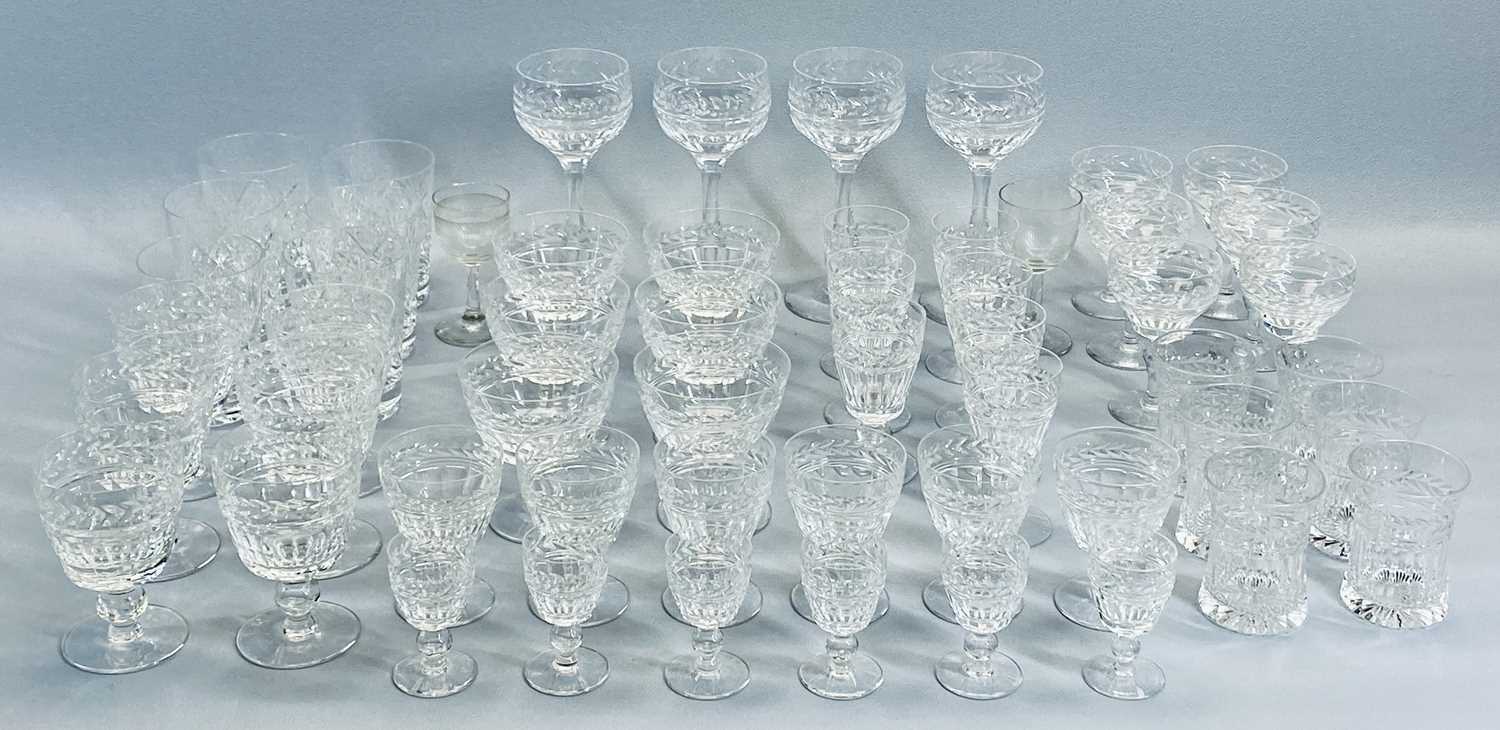 GOOD QUALITY SELECTION OF CUT GLASSWARE - to include drinking glasses, bowls, vase, mallet shaped