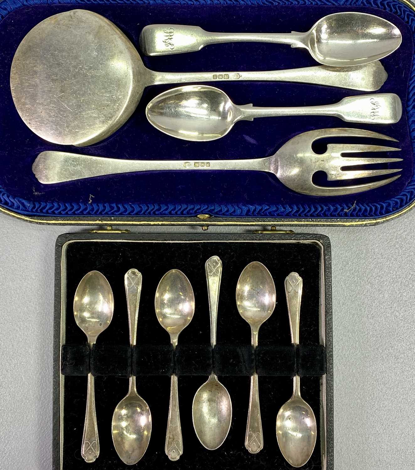 CASED & LOOSE HALLMARKED SILVER CUTLERY & OTHER TABLEWARE - a mixed quantity to include a cased pair - Image 2 of 3