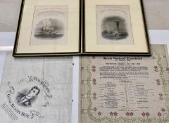 ANTIQUE PRINT & EPHEMERA ASSORTMENT - to include Royal National Eisteddfod Llangollen 1907 programme