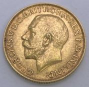 GOLD FULL SOVEREIGN - 1911 (George V), 8grms