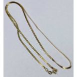 10K STAMPED GOLD FLAT LINK NECKLACE - 50cms L open, 3.2grms