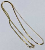 10K STAMPED GOLD FLAT LINK NECKLACE - 50cms L open, 3.2grms