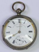 GENT'S SILVER POCKET WATCH - 'The Express English Lever', having a white dial, Roman numerals and
