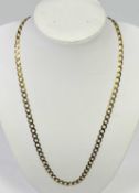 9CT GOLD FLAT CURB LINK NECK CHAIN - 13.5grms