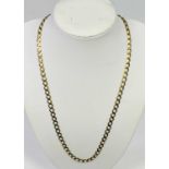 9CT GOLD FLAT CURB LINK NECK CHAIN - 13.5grms