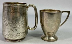SILVER DRINKING VESSELS (2) - to include an Edinburgh silver tankard, indistinct date marks and