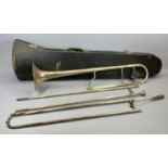 MUSICAL INSTRUMENTS - a Bosson & Co Class A prototype silver plated trombone, in case supplied by