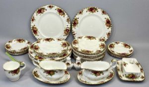 ROYAL ALBERT OLD COUNTRY ROSES DINNER SERVICE - approximately 43 pieces, first quality