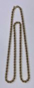 9CT GOLD ROPE TWIST NECKLACE - stamped '9-375', 61.5cms L open, 16.2grms