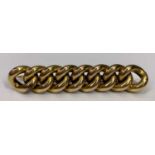 9CT GOLD WIDE TWIST BAR BROOCH - 7.2grms