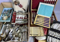 VICTORIAN & LATER CASED & LOOSE EPNS & OTHER CUTLERY - a large mixed quantity