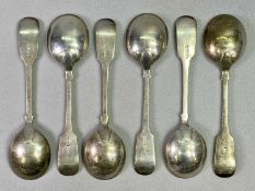 SHEFFIELD SILVER SET OF 6 SOUP SPOONS, one dated 1910, five others 1912, Maker Walker & Hall, 19cm