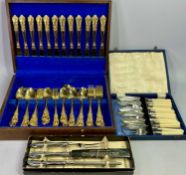 CANTEEN OF PRINCETON GOLD PLATED STAINLESS STEEL CUTLERY - approx 70 pieces, together with a cased