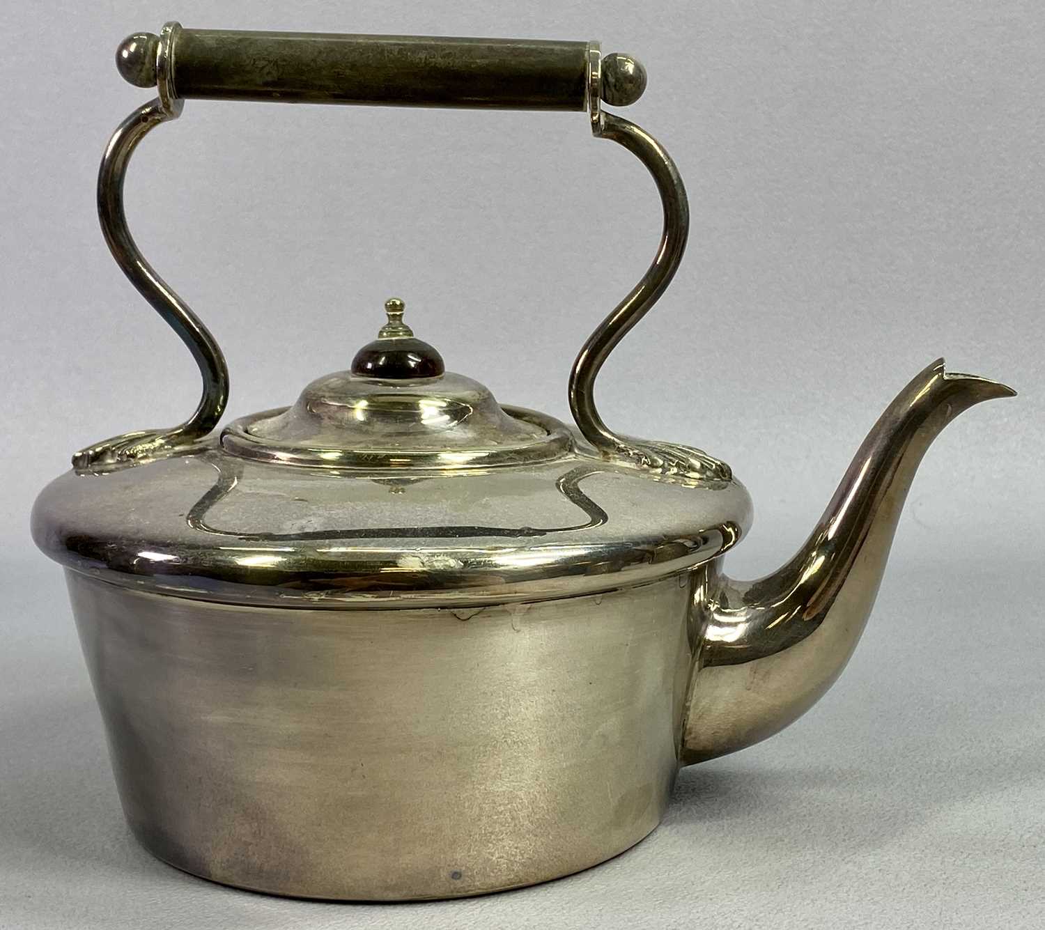 BURMESE STYLE WHITE METAL TEAPOT - repousse chased design with animals hunting, scrolls and flowers, - Image 4 of 5