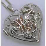 CLOGAU STERLING SILVER 'SMALL FAIRY LOCKET' - comprising a pair of linked, heart shaped Tree of Life