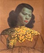 VLADIMIR TRETCHIKOFF framed print of "The Chinese Girl", circa 1960s - 60 x 50cms