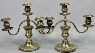 THREE LIGHT SILVER CANDELABRA MARRIAGE - Birmingham 1901, upper sections, Sheffield 1905 the