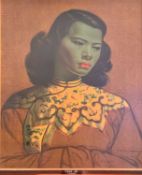 VLADIMIR TRETCHIKOFF framed print of "The Chinese Girl", circa 1960s - 60 x 50cms