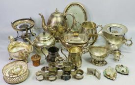 SILVER PLATED ITEMS - to include photograph frame, coffee pot, teapot, sauce boat, tankard, ETC