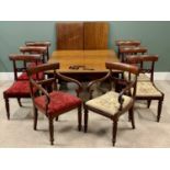 VICTORIAN MAHOGANY WIND-OUT DINING TABLE with two extra leaves, 69cms H, 146cms W, 122cms D (closed)