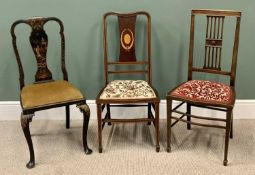 ANTIQUE CHAIRS (3) - salon type to include chinoiserie example