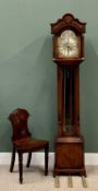 TEMPUS FUGIT REPRODUCTION MAHOGANY TRIPLE WEIGHT LONGCASE CLOCK by James Stewart of Armagh, 188cms