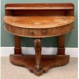 VICTORIAN MAHOGANY DUCHESS WASH STAND with single drawer and carved front support, 91cms H, 106cms