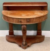 VICTORIAN MAHOGANY DUCHESS WASH STAND with single drawer and carved front support, 91cms H, 106cms