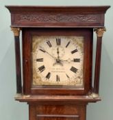CIRCA 1830 OAK LONGCASE CLOCK by G E Bailey, Summerhill, having a painted dial with Roman