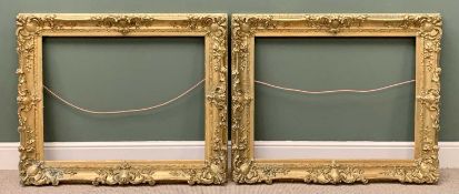 ANTIQUE GILDED PICTURE FRAMES - a substantial pair, 100 x 114cms W