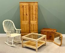 FURNITURE ASSORTMENT (5) - modern pine wardrobe with base drawer, 188cms H, 85cms W, 56cms D,