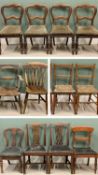 VINTAGE CHAIR ASSORTMENT (15) to include elm farmhouse chairs, cane seated chairs, antique balloon