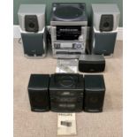 HIFI EQUIPMENT - Aiwa midi stacking system with speakers (Z-HT730) and a Phillips ghetto blaster (