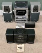 HIFI EQUIPMENT - Aiwa midi stacking system with speakers (Z-HT730) and a Phillips ghetto blaster (
