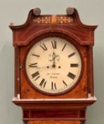 CIRCA 1830 LONGCASE CLOCK - oak and mahogany, enamelled dial by J N Smith, Leek, having Roman