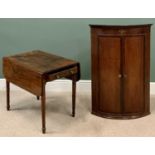 REGENCY MAHOGANY PEMBROKE TABLE on turned supports, 66cms H, 98cms W, 76cms D and an ANTIQUE OAK