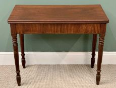 VICTORIAN MAHOGANY FOLDOVER TEA TABLE, 72cms H, 89cms W, 44cms D (closed)