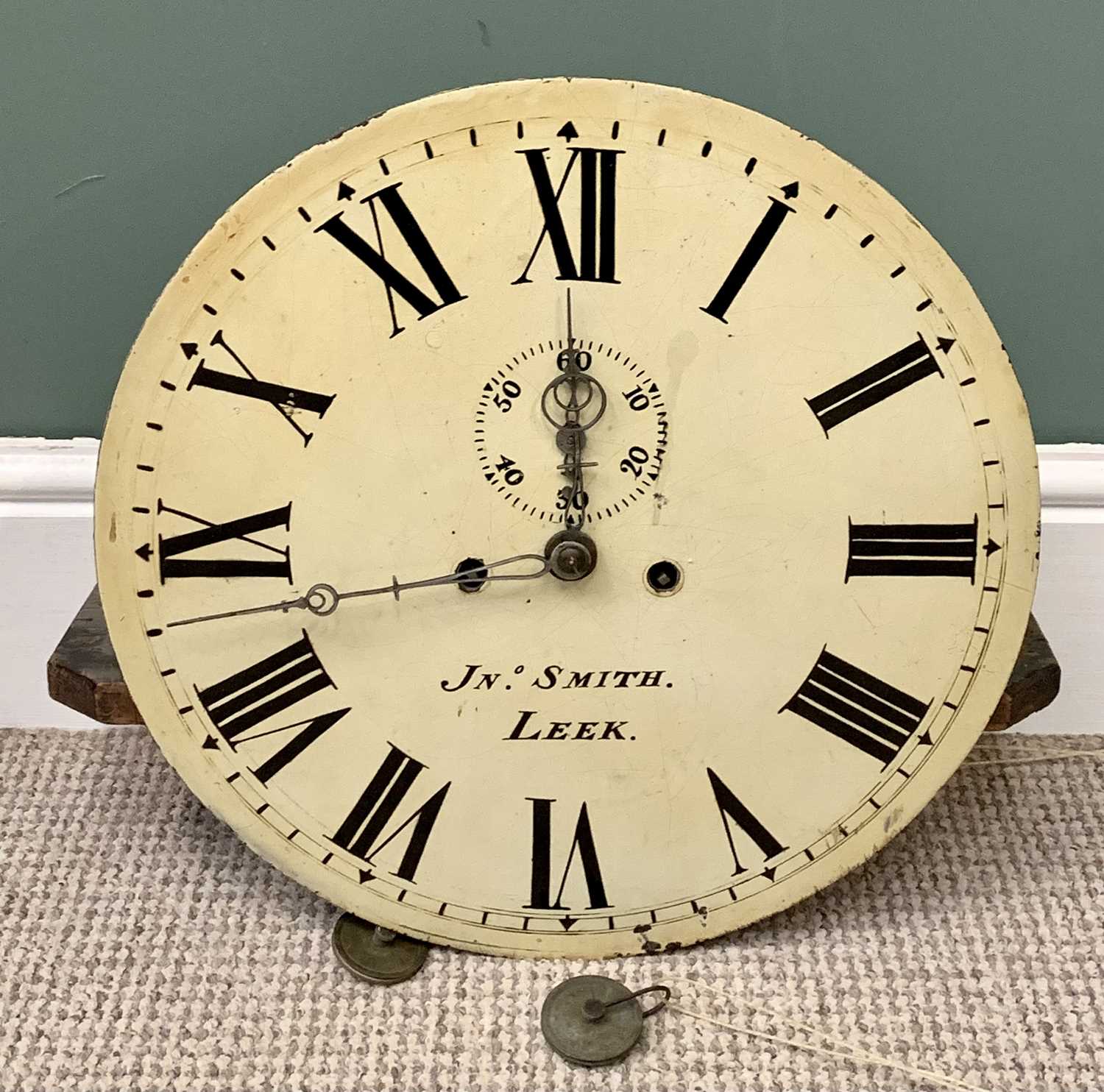 CIRCA 1830 LONGCASE CLOCK - oak and mahogany, enamelled dial by J N Smith, Leek, having Roman - Image 4 of 10