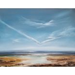 HAYLEY HUCKSON oil on board - 'Aberthaw Beach', 44 x 50cmsComments: framed in light oak